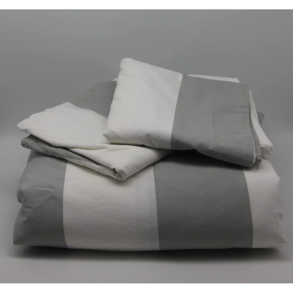 Pottery Barn Duvet & Euro Sham Set Awning Cabana Rugby Stripe Full/Queen Coastal